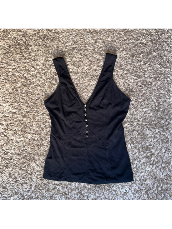 Free People Tops - Women's Free People Initimately Black Button Detail Tank Top Size M